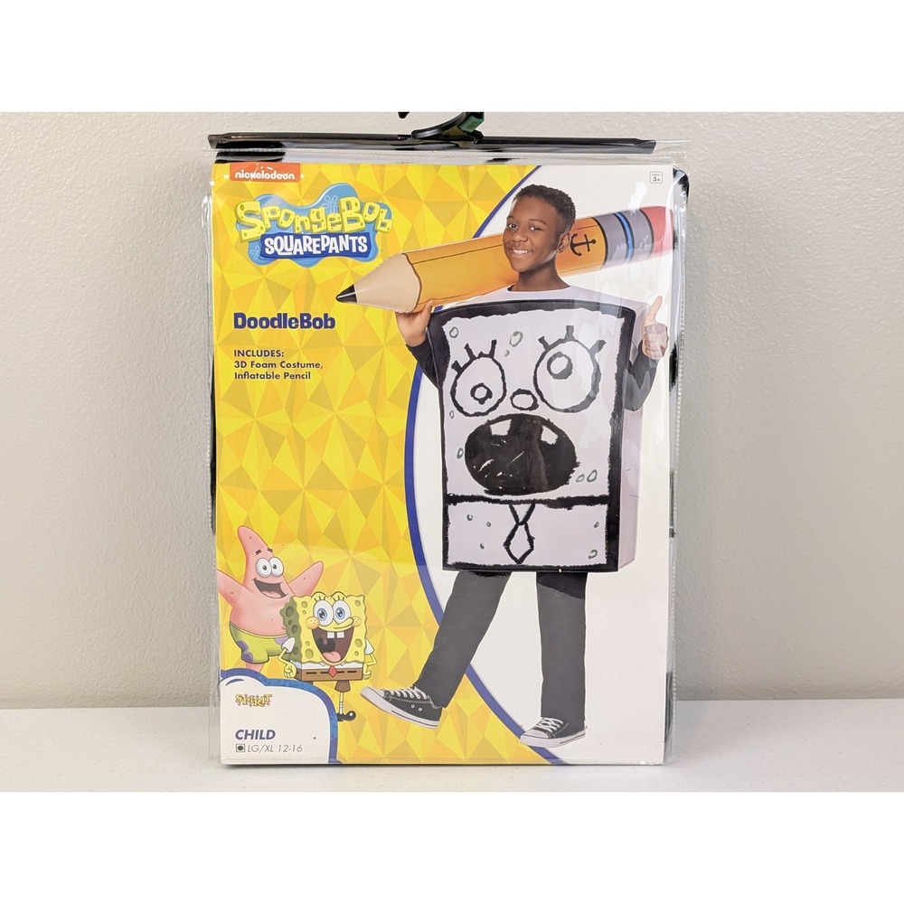 Spirit Halloween SpongeBob DoodleBob Kids Child Costume Size L/XL 01620590